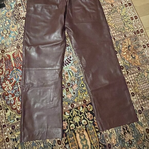 MUUBAA Low-Rise Leather Trousers - Picture 2 of 9